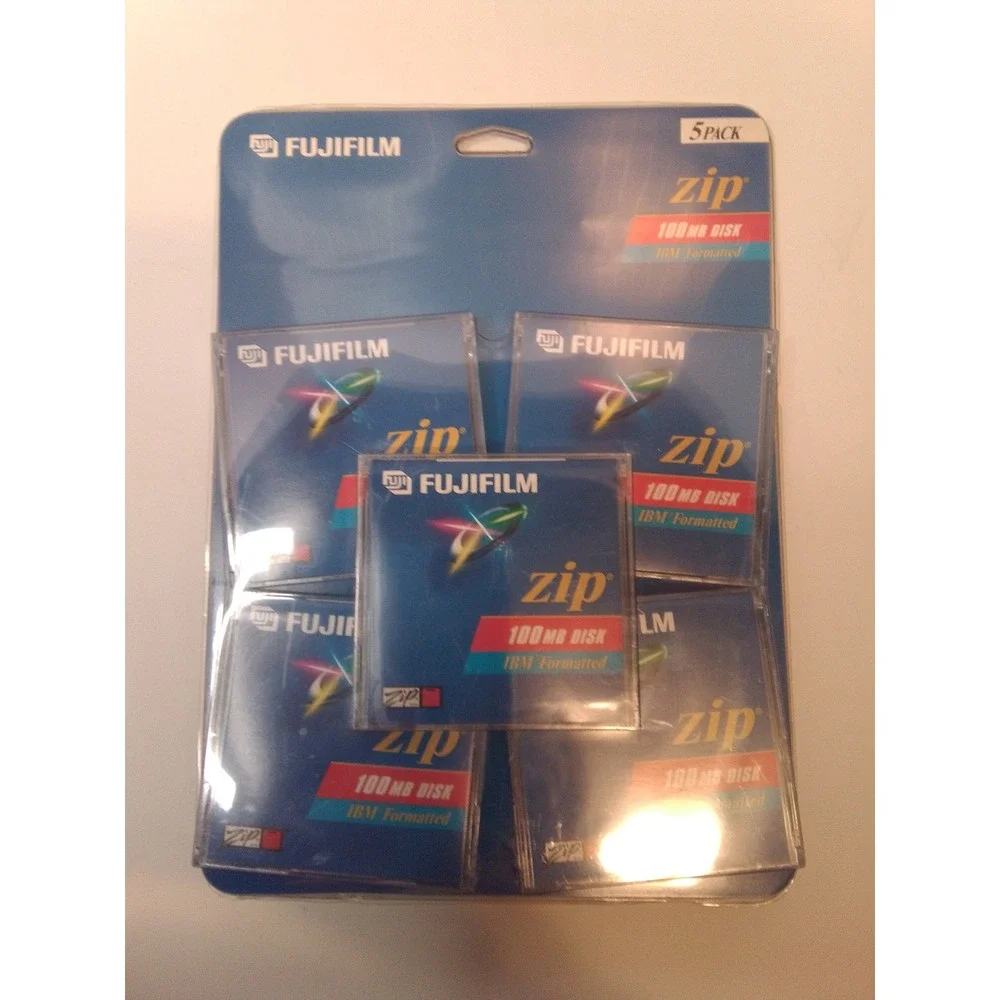 Fujifilm Zip 100MB Disk 5 Pack IBM Formatted Sealed